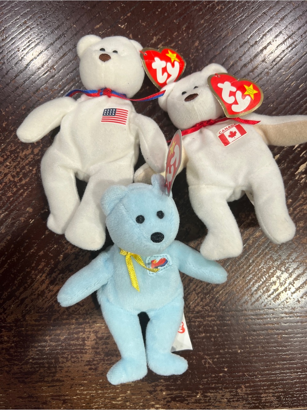 Vintage TY Teenie Beanie Babies Lot of 3 Liberty & Maple  McDonalds Happy Meal